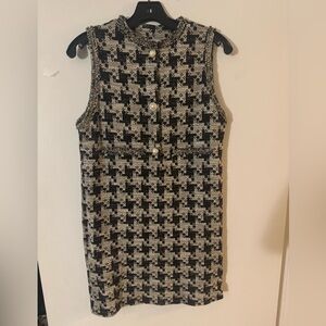 Zara Black and White Houndstooth Dress